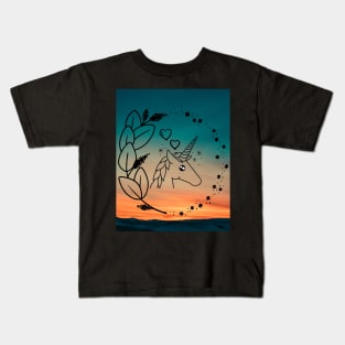 Sunset Unicorn Kids T-Shirt